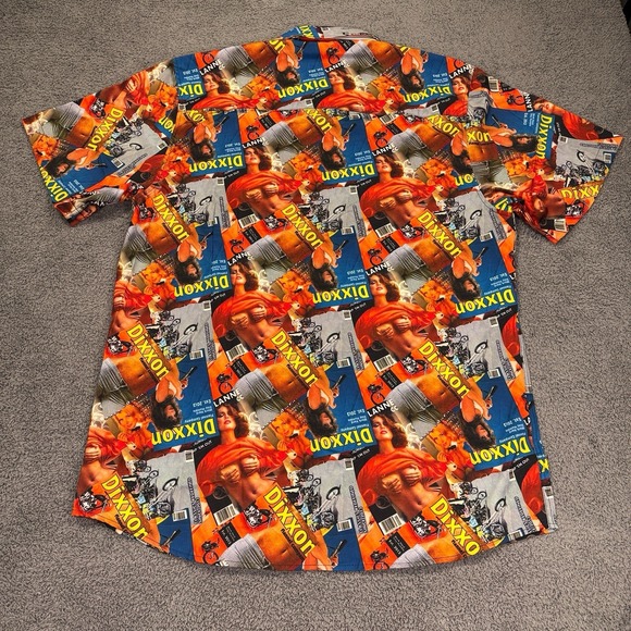 Dixxon Flannel Co The Articles Shirt Mens‎ Medium Orange Pin Up Magazine Party - Picture 7 of 8
